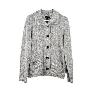 Karen Scott Marled Knit Cardigan Sweater Button Front Sz L EUC
